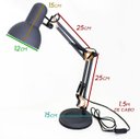 Ver imagem 2 de Luminária De Mesa Abajur Articulada para 1 lâmpada E-27 Preto com cobre ST378