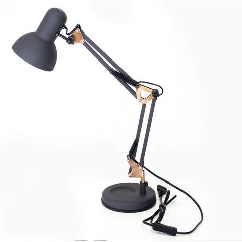 Luminária De Mesa Abajur Articulada para 1 lâmpada E-27 Preto com cobre ST378