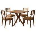 Ver imagem 1 de Mesa de Jantar Cacau com 4 Cadeiras Estofadas Juparana Corino Kaki Ornar