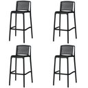 Ver imagem 1 de Kit 4 Banquetas Floripa Fratini 100 Cm (altura) em Polipropileno Cor Preto