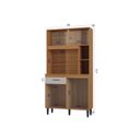 Ver imagem 4 de Cozinha Compacta Armário Organizador Duda 90cm com Gaveta - Cinamomo/Offwhite