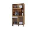 Ver imagem 2 de Cozinha Compacta Armário Organizador Duda 90cm com Gaveta - Cinamomo/Offwhite