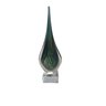 Escultura Decorativa em Vidro Verde com Base - Espressione - 1