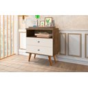 Ver imagem 3 de Criado Mesa de Cabeceira Status com Duas Gavetas Nicho Retrô - J&a Móveis:jequitiba/off