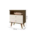 Ver imagem 2 de Criado Mesa de Cabeceira Status com Duas Gavetas Nicho Retrô - J&a Móveis:jequitiba/off