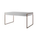 Ver imagem 5 de Mesa Jantar Industrial Retangular Branca 137X90Cm Base Cobre Com 4 Cadeiras Brancas Cor: Branco