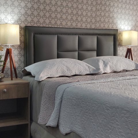 Cabeceira Cama Casal Módena V2h4 Diamond Corano Cinza 60 Rbl