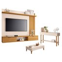 Ver imagem 1 de Painel Suspenso Lets Cinamomo Off White com Mesa de Centro Liz e Aparador Fiero Off White - Hb Mó