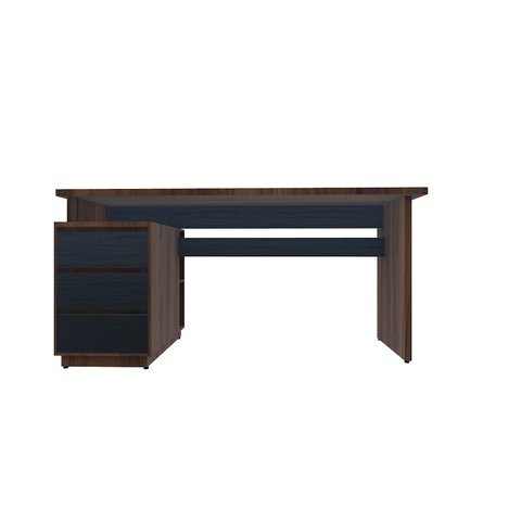 Mesa de Escritório LN40 1,60 x 0,70 com 3 Gavetas Nogal com Preto