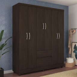 Guarda Roupa Casal 6 Portas Flash Ll 62920 Ébano Touch Demóbile - 1