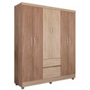 Ver imagem 1 de Guarda Roupa Casal 6 Portas Flash Ll 62920 Nogal / Vanilla Touch Demóbile