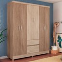 Ver imagem 3 de Guarda Roupa Casal 6 Portas Flash Ll 62920 Nogal / Vanilla Touch Demóbile