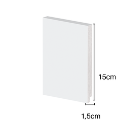 Rodapé Poliestireno 15cm Liso Branco 50015 Arquitech - 2