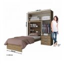 Ver imagem 4 de Guarda-roupa Solteiro 4 Portas com Cama e Nicho Cravo Henn