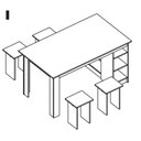 Ver mais imagens de Mesa com Nichos 4 Bancos 140 Cm B21 Montana Novam