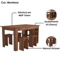 Ver imagem 4 de Mesa com Nichos 4 Bancos 140 Cm B21 Montana Novam