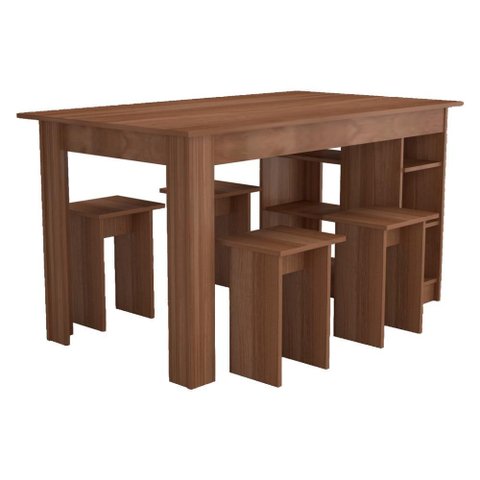 Mesa com Nichos 4 Bancos 140 Cm B21 Montana Novam
