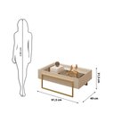 Ver imagem 3 de Conjunto de Aparador e Mesa de Centro Kika Tampo Espelhado Pés Metálicos Moderno Off White DJ Móveis