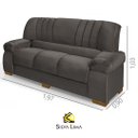 Ver imagem 2 de Sofá Estofado 3 Lugares - Diamante:Cinza Suede VA19