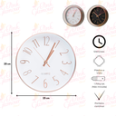 Ver imagem 3 de Relógio de Parede 25 Cm Decorativo Rosê Gold Rel-096 Pgb Rose Gold 25