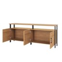 Ver imagem 4 de Balcão Sala 180cm 4 Portas 100% Mdf Dalla Costa Casa Lar Cor:freijó com Preto Fosco