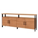 Ver imagem 6 de Balcão Sala 180cm 4 Portas 100% Mdf Dalla Costa Casa Lar Cor:freijó com Preto Fosco