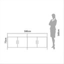 Ver imagem 5 de Balcão Sala 180cm 4 Portas 100% Mdf Dalla Costa Casa Lar Cor:freijó com Preto Fosco