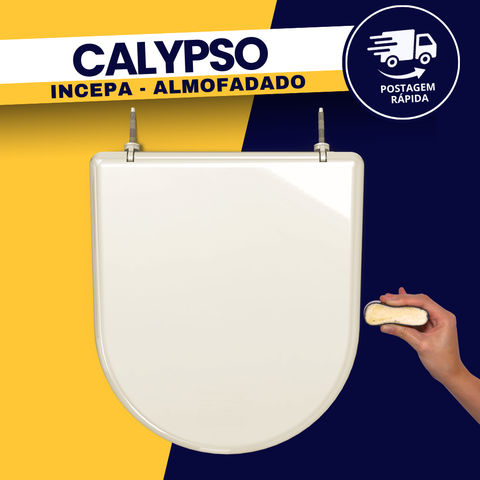 Tampa Assento Vaso Sanitário Calypso Incepa Almofadado Bege Biscuit Durín