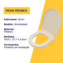 Ver imagem 3 de Tampa Assento Vaso Sanitário Calypso Incepa Almofadado Bege Biscuit Durín