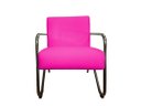 Ver imagem 2 de Kit 2 Poltronas Decorativa Bela Couro Rosa Pink Braço Cromado Mz Decor