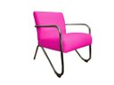 Ver imagem 3 de Kit 2 Poltronas Decorativa Bela Couro Rosa Pink Braço Cromado Mz Decor