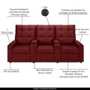 Ver imagem 3 de Poltrona do Papai Reclinável Sala de Cinema Movie 3 Lugares Manual Baú USB Veludo Vermelho Gran Belo