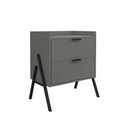 Ver imagem 6 de Kit 2 Mesas de Cabeceiras Retrô com 2 Gavetas Asher 63cm - Cinza