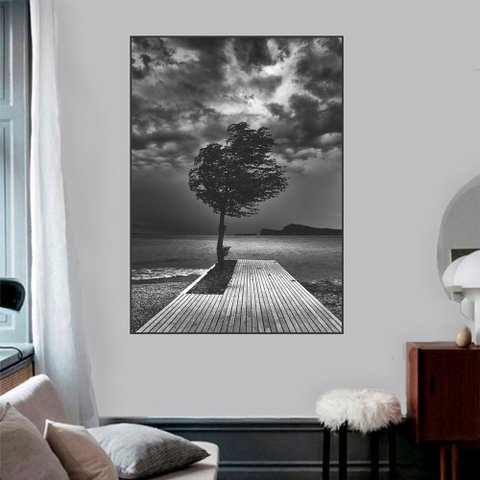 Quadro Canvas Árvore Ao Vento 70x50