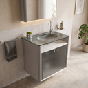 Ver imagem 1 de Gabinete para Banheiro 62cm x 63cm Classic Prata/Silver