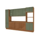 Ver imagem 2 de Cozinha Compacta Modulada 6 Peças com Torre Quente e Paneleiro Vibra Marrom/Canela/Verde Pistache Su