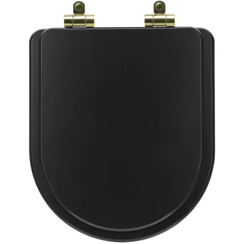 Assento Sanitário Poliéster Soft Close Nexo Onix (Preto Fosco) para Vaso Roca com Ferragem