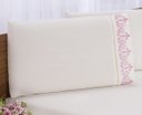 Ver imagem 3 de Jogo lençol quarto casal king bordado 3 peças Palha com Rose