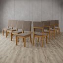 Ver imagem 1 de Kit 8 Cadeiras Estofadas para Mesa de Jantar Milla Nature/marrom Amendôa