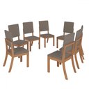 Ver imagem 2 de Kit 8 Cadeiras Estofadas para Mesa de Jantar Milla Nature/marrom Amendôa