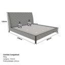 Ver imagem 3 de Cama King com Cabeceira Estofada e 2 Mesas com Gavetas Mdf Cor:linho Lincoln Níquel com Musgo