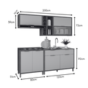 Ver imagem 4 de Armário Cozinha Completo Lumiar Mdf P/ Área ou Varanda Gourmet Modulada Monte como Quiser Vidro Refl