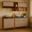 Ver imagem 1 de Armário Cozinha Completo Lumiar Mdf P/ Área ou Varanda Gourmet Modulada Monte como Quiser Vidro Refl