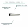 Tubo em aço inox redondo 1.1/4" 31,75mm, tam: 1,5m AISI 304 premium TUBO METALON 31,75MM TUBOS INOX - 2