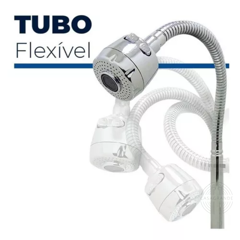 Torneira Gourmet Cromado Flexível com Filtro Parede Cozinha - 5