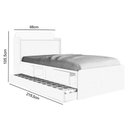 Ver imagem 3 de Cama Tamires Baú Branco com Auxiliar e Capitonê Bege