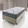 Cama Box Solteiro King 96x203 + Colchão Adapto Ecoflex Molas Ensacadas Tecido - 1