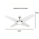 Ver imagem 6 de Ventilador de Teto Natuvent Callis Led 4 Pás Madeira Teca 3000k Branco Quente, Luz Amarela 220v