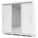 Ver imagem 1 de Guarda-roupa com Espelho 3 Portas e Pés Royale Branco Acetinado - Gelius Móveis