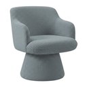Ver imagem 1 de Poltrona Jade Base Cone Fixa Bouclé Azul Claro - Nexta Casa